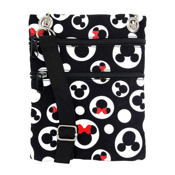Disney Mickey & Minnie Mouse Passport Bag All-Over Print Travel Crossbody Purse - Picture 7 of 10